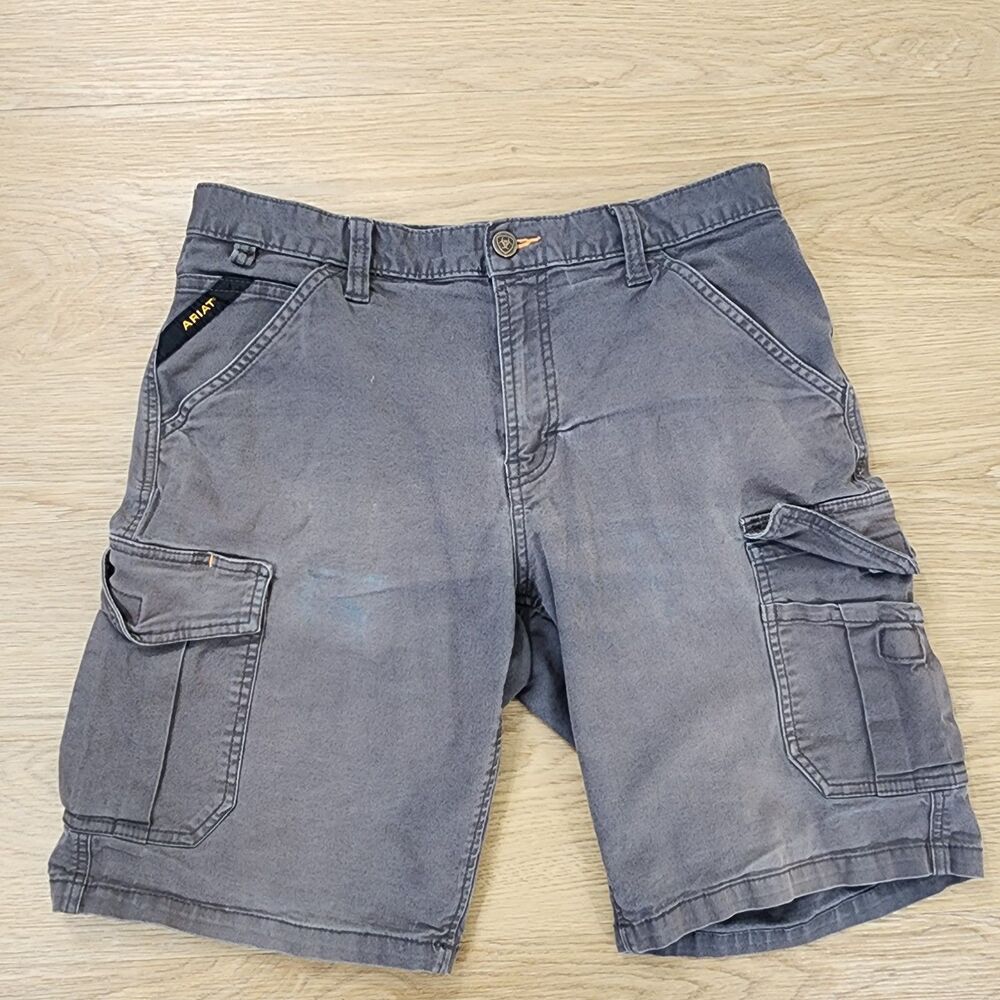 Ariat Shorts Mens 32 Rebar M4 Relaxed Cargo Workwear Distressed 10" Inseam